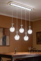 Contemporary LED Suspension Chandelier Lamp in Silver - thumbnail 5