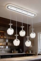 Contemporary LED Suspension Chandelier Lamp in Silver - thumbnail 4