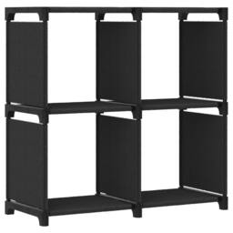 Berkfield Home 4-Cube Display Shelf Black 69x30x72.5 cm Fabric - thumbnail 2