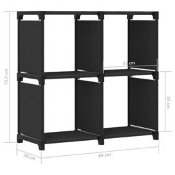 Berkfield Home 4-Cube Display Shelf Black 69x30x72.5 cm Fabric - thumbnail 8