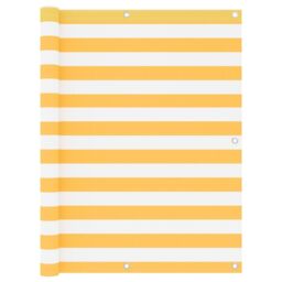 Berkfield Home Balcony Screen White & Yellow 120x600 cm Oxford Fabric - thumbnail 1