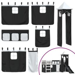 Berkfield Home Bunk Bed without Mattress with Slide White & Black 90x200 cm - thumbnail 5