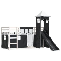 Berkfield Home Bunk Bed without Mattress with Slide White & Black 90x200 cm - thumbnail 3