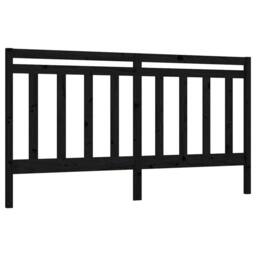 Berkfield Home Beautiful Bed Headboard Black 206x4x100 cm Solid Wood Pine - Size: 206 x 4 x 100 cm - thumbnail 3
