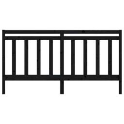 Berkfield Home Beautiful Bed Headboard Black 206x4x100 cm Solid Wood Pine - Size: 206 x 4 x 100 cm - thumbnail 4