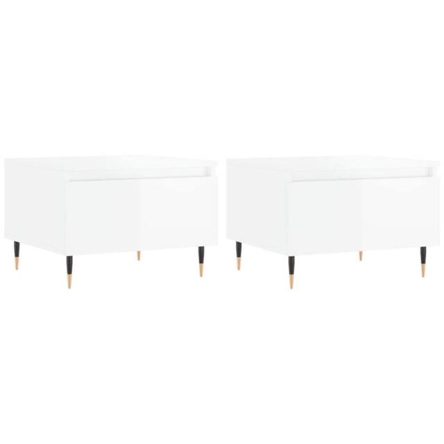Berkfield Home Coffee Tables 2 pcs High Gloss White 50x46x35 cm Engineered Wood - Size: 50 x 46 x 35 cm - image 1
