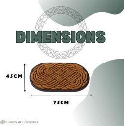 Marco Paul Tan Coir Oval Celtic Knot Nonslip Doormat 45x75cm in Brown - Size: Medium - thumbnail 2