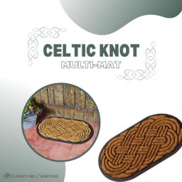 Marco Paul Tan Coir Oval Celtic Knot Nonslip Doormat 45x75cm in Brown - Size: Medium - thumbnail 4
