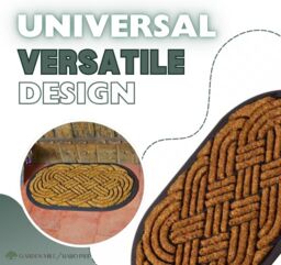 Marco Paul Tan Coir Oval Celtic Knot Nonslip Doormat 45x75cm in Brown - Size: Medium - thumbnail 5