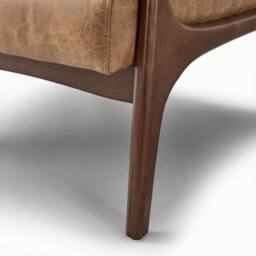 FurnitureboxUK Esmeray Tan Faux Leather Mid Century Modern Accent Chair - thumbnail 8