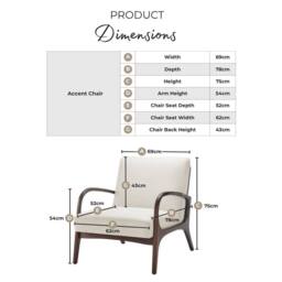 FurnitureboxUK Esmeray Tan Faux Leather Mid Century Modern Accent Chair - thumbnail 9