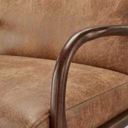 FurnitureboxUK Esmeray Tan Faux Leather Mid Century Modern Accent Chair - thumbnail 6