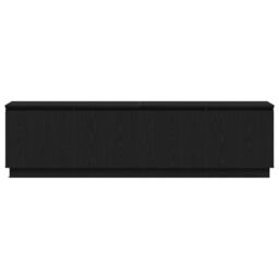 Berkfield Home TV cabinet with LED Black Oak 180x38x49 cm Engineered Wood - Size: 180 x 38 x 49 cm - thumbnail 6