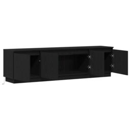Berkfield Home TV cabinet with LED Black Oak 180x38x49 cm Engineered Wood - Size: 180 x 38 x 49 cm - thumbnail 5