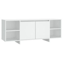 Berkfield Home TV Cabinet White 130x35x50 cm Engineered Wood - Size: 130 x 35 x 50 cm - thumbnail 2