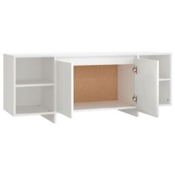 Berkfield Home TV Cabinet White 130x35x50 cm Engineered Wood - Size: 130 x 35 x 50 cm - thumbnail 6