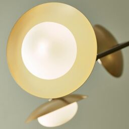 Netlighting 'TIVOLI' Dimmable Stylish Indoor 6 Light Glass Semi Flush Ceiling Lamp in Gold - thumbnail 6