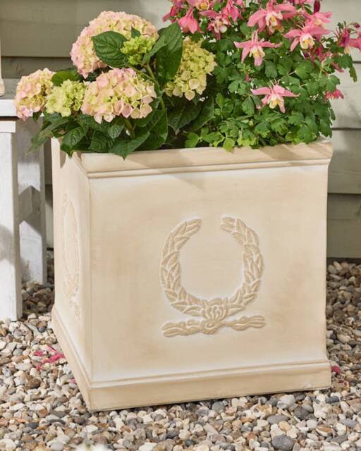 Dibor Beige X-L Planter Fibreclay Summer Outdoor Garden Planter Plant Pot - Size: XL - image 1