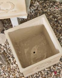 Dibor Beige X-L Planter Fibreclay Summer Outdoor Garden Planter Plant Pot - Size: XL - thumbnail 4