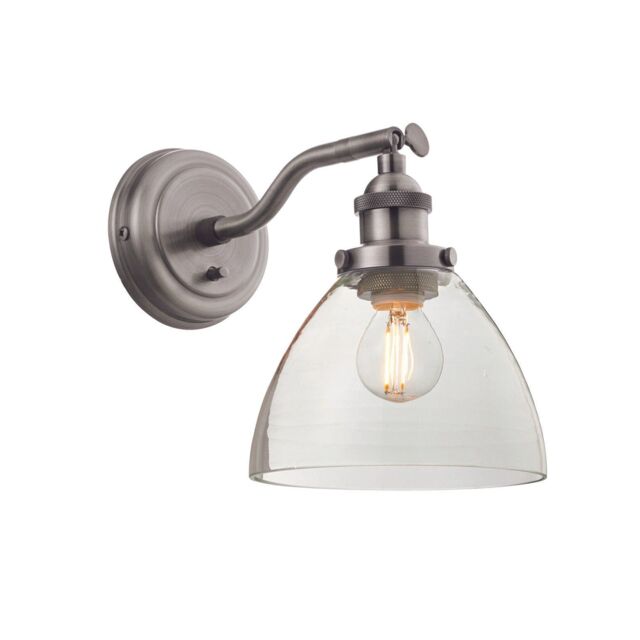Loops Wall Light - Brushed Silver Paint & Clear Glass - 40W E14 Golf - Dimmable in Metallics - image 1