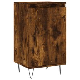 Berkfield Home Sideboard Smoked Oak 40x35x70 cm Engineered Wood in White - Size: 40 x 35 x 70 cm - thumbnail 2