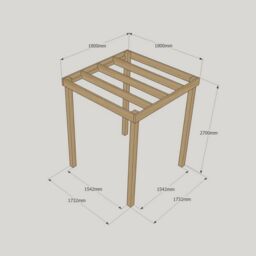 Rutland County Garden Furniture Ltd Box Pergola - Wood - L180 x W180 x H270 cm - Rustic Brown in Light Green - thumbnail 3