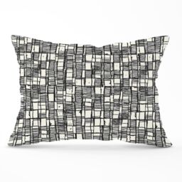 Warren Reed - Designer Irregular Sketched Block Textured Cushions in Grey - Size: 60 cm x 60 cm - thumbnail 1