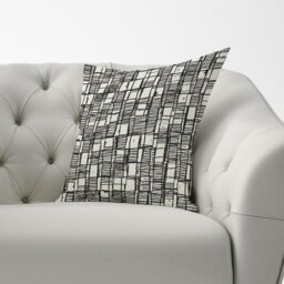 Warren Reed - Designer Irregular Sketched Block Textured Cushions in Grey - Size: 60 cm x 60 cm - thumbnail 3