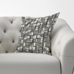 Warren Reed - Designer Irregular Sketched Block Textured Cushions in Grey - Size: 60 cm x 60 cm - thumbnail 2