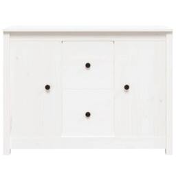 Berkfield Home Sideboard White 100x35x74 cm Solid Wood Pine - Size: 100 x 35 x 74 cm - thumbnail 3