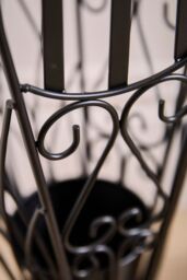 Dibor Vintage Matte Black Metal Large Scrolled Freestanding Umbrella Stand H91 x W34cm - thumbnail 4