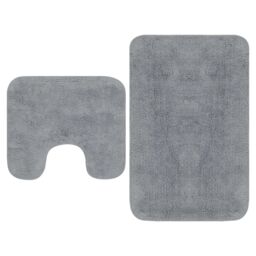 Berkfield Home Bathroom Mat Set 2 Pieces Fabric Grey