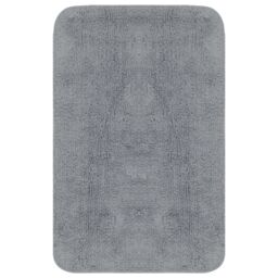Berkfield Home Bathroom Mat Set 2 Pieces Fabric Grey - thumbnail 2