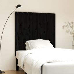 Berkfield Home Wall Headboard Black 108x3x110 cm Solid Wood Pine - Size: 108 x 3 x 110 cm - thumbnail 1