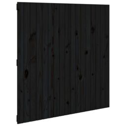 Berkfield Home Wall Headboard Black 108x3x110 cm Solid Wood Pine - Size: 108 x 3 x 110 cm - thumbnail 2