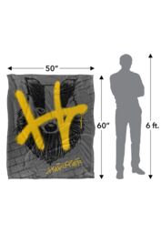 Warner Brothers Harry Potter Hufflepuff Graffiti Blanket 152 x 127 cm in White - thumbnail 5