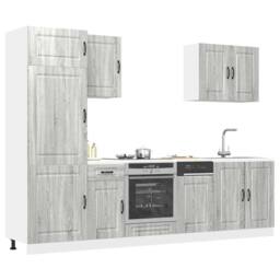 Berkfield Home 7 Piece Kitchen Cabinet Set Kalmar Grey Sonoma Engineered Wood - thumbnail 2