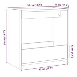 Berkfield Home Side Table Old Wood 50x26x50 cm Engineered Wood in Brown - Size: 50 x 26 x 50 cm - thumbnail 9