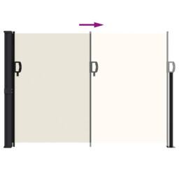 Berkfield Home Retractable Side Awning Cream140x600 cm in Cream - Size: 140x600 cm - thumbnail 5