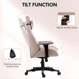 HOMCOM Gamer Computer Chair, Gaming Chair with Swivel Wheels, Pale Pink - thumbnail 5