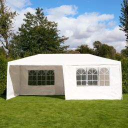 OHS Garden Gazebo Outdoor Party Tent Canopy PE Awning Marquee Waterproof in White - Size: Large - thumbnail 2