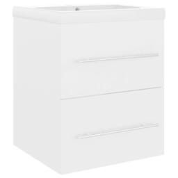 Berkfield Home Sink Cabinet with Built-in Basin White Engineered Wood - thumbnail 1