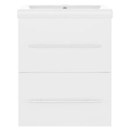 Berkfield Home Sink Cabinet with Built-in Basin White Engineered Wood - thumbnail 4