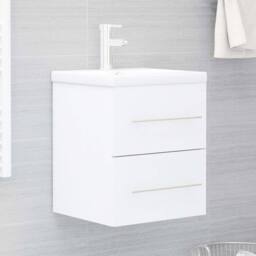 Berkfield Home Sink Cabinet with Built-in Basin White Engineered Wood - thumbnail 2