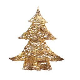 Samuel Alexander 60cm Battery Operated Light up Gold Weave Tree with Warm White LEDs