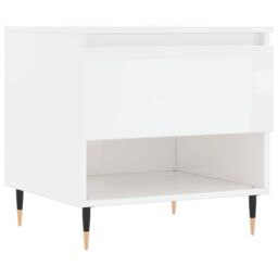 Berkfield Home Coffee Tables 2 pcs High Gloss White 50x46x50 cm Engineered Wood - Size: 50 x 46 x 50 cm - thumbnail 5