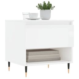Berkfield Home Coffee Tables 2 pcs High Gloss White 50x46x50 cm Engineered Wood - Size: 50 x 46 x 50 cm - thumbnail 3