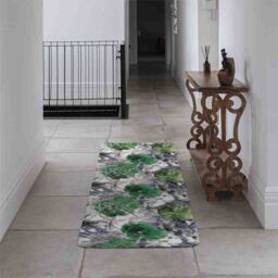Benjamin Tate Design Green Flowers Runner Rug in Natural - Size: 67 cm x 230 cm - thumbnail 3