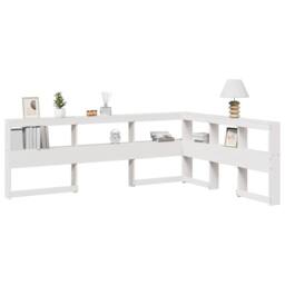 Berkfield Home Decorative Bookcase Headboard L-Shaped White 150 cm Solid Wood Pine - thumbnail 2