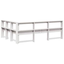 Berkfield Home Decorative Bookcase Headboard L-Shaped White 150 cm Solid Wood Pine - thumbnail 6